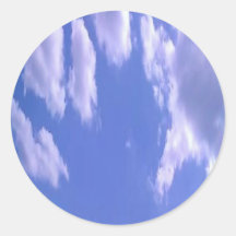 nubes pegatina redonda