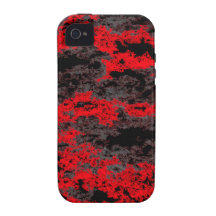 Nubes rojas del Grunge iPhone 4 Funda