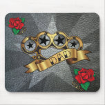 Nudillos de cobre amarillo y rosas Mousepad del es Tapetes De Ratón