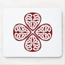 nudo del celtic del trébol de Borgoña Alfombrilla De Ratones
