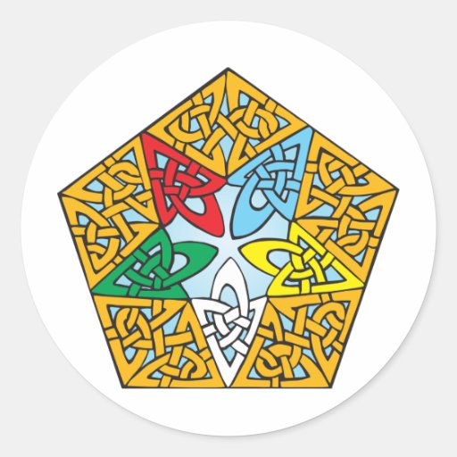Nudo del este del Celtic de la estrella Etiqueta Redonda