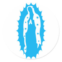 Nuestra aguamarina moderna de señora Guadalupe pegatinas