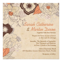 Nuestra invitación floral del boda de la caída de 