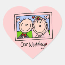 Nuestra novia del boda y camisetas y regalos del n pegatina corazon personalizadas
