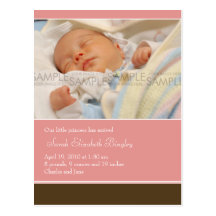 Nuestra pequeña princesa • Invitación del bebé Postal