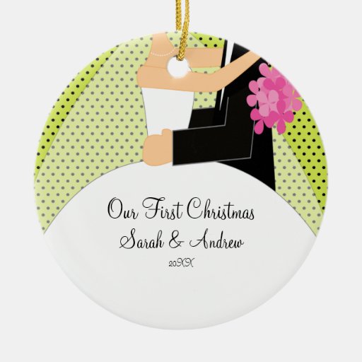 Nuestra primera novia y novio del ornamento del na ornamentos para reyes magos