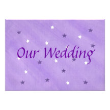 Nuestras estrellas de las invitaciones, púrpuras y anuncios personalizados