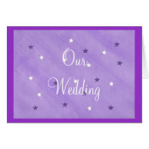 Nuestras estrellas de las invitaciones, púrpuras y tarjeton