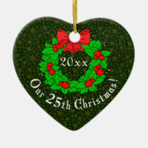 Nuestro 25to navidad ornamento para arbol de navidad