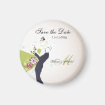 Nuestro día de boda - reserva de la novia y del no imán para frigorífico