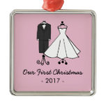 Nuestro primer navidad * Doodles del boda adornos