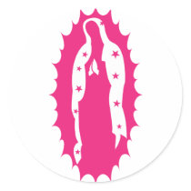 nuestro rosa de señora Guadalupe pegatinas