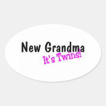 Nueva abuela de gemelos calcomanía de oval