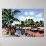 Nueva escena del río del Fort Lauderdale 1930 Poster