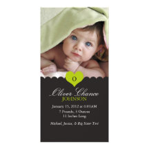 Nueva invitación del nacimiento del bebé tarjeta personal con foto