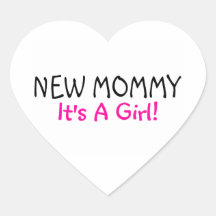 Nueva mamá su un negro del rosa del chica pegatina corazon personalizadas