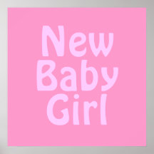 Nueva niña. Rosa del bonito. Personalizado Poster