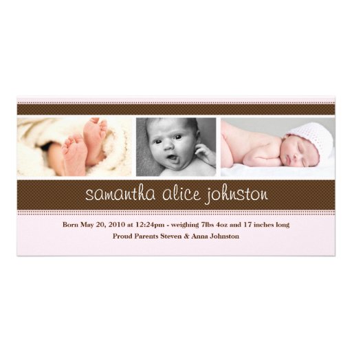 Nueva tarjeta de la invitación de la foto del bebé tarjeta fotografica personalizada