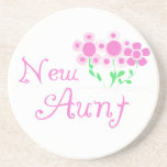 Nueva tía Pink Flowers T-shirts y regalos Posavaso Para Bebida