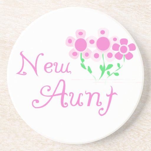Nueva tía Pink Flowers T-shirts y regalos Posavaso Para Bebida