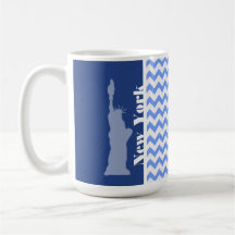 Nueva York, estatua de la libertad; Chevron azul Taza