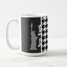 Nueva York, estatua de Libety Houndstooth Taza