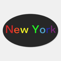 Nueva York Pegatinas Óval Personalizadas