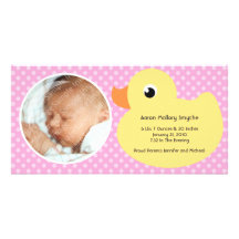 Nuevas tarjetas de la foto del bebé del marco Duck Tarjeta Personal