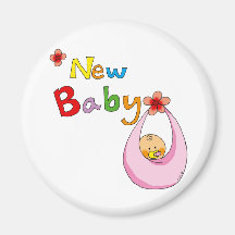 Nuevo bebé (chica) imán de frigorifico