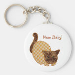 Nuevo bebé del estilo rural del gato lindo del ama llaveros personalizados