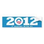 Nuevo logotipo 2012 de Obama pegatinas de parachoque
