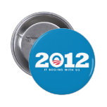 Nuevo logotipo 2012 de Obama botones