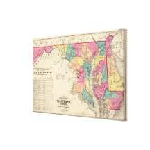 Nuevo mapa del ferrocarril de los estados de Maryl Impresión En Lienzo Estirada