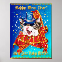 Nuevo (maúlle) Year-2012 feliz Posters