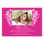 Nuevo nacimiento Annoucement del bebé del Flourish Invitaciones Personales