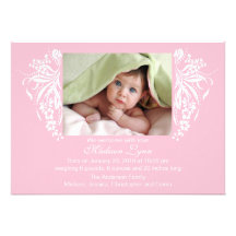 Nuevo nacimiento Annoucement del bebé del Flourish Anuncios Personalizados