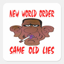 Nuevo orden mundial de Barack Obama las mismas vie Calcomanías Cuadradass