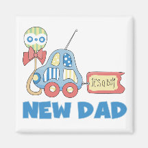 Nuevo papá del coche es camisetas y regalos de un  iman para frigorífico