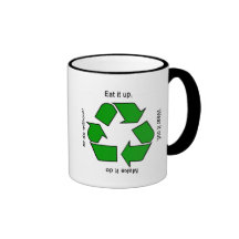 Nuevo recicle el lema taza de café