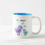 Numere a 1 mamá taza púrpura y azul linda del pája
