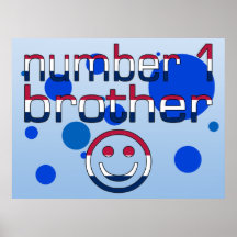 Número 1 Brother en colores de la bandera american Poster