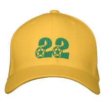 Número 22 casquillo amarillo y verde de Suráfrica  Gorras Bordadas