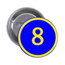 número 8 en un círculo pin