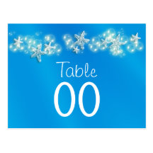 Número blanco azul de la tabla de las estrellas de postal