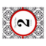 Número blanco y negro de la tabla de la franja roj postal