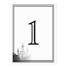 Número de la tabla del boda del destino de New Orl Tarjetas Postales