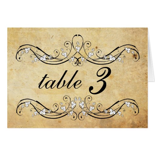 Número de la tabla del boda del Victorian del vint Tarjetas