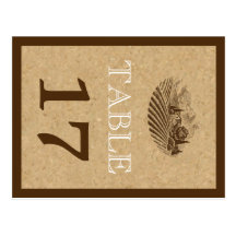 Número de la tabla del boda del viñedo y del corch tarjeta postal