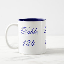 Número de la tabla taza