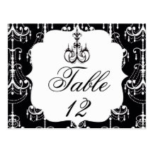 Número elegante de la tabla del boda postal